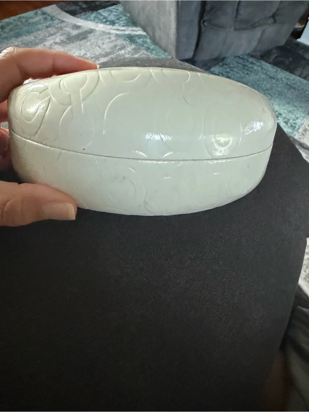 Coach Cream & Brown Signature Eyewear Case